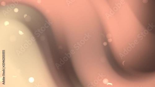 Dreamlike Pink And Taupe Abstract Waves With Floating Orbs In Soft Motion In Warm Evening Light With Subtle Glow And Gentle Flow