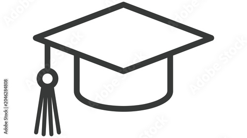 Photos Graduation cap icon with dangling tassel illustration for academic award