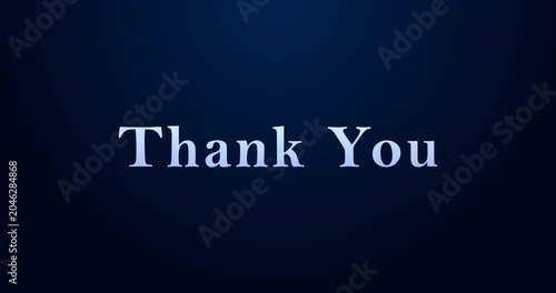 Appreciation message showing gratitude. Thank You text animation cinema title opener style. Elegant typography against a plain background. Closing end screen videos and reels concept. Minimal design.
