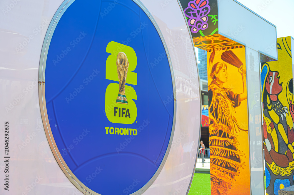 Obraz premium Decorations for the FIFA World Cup 2026 in Toronto, Canada