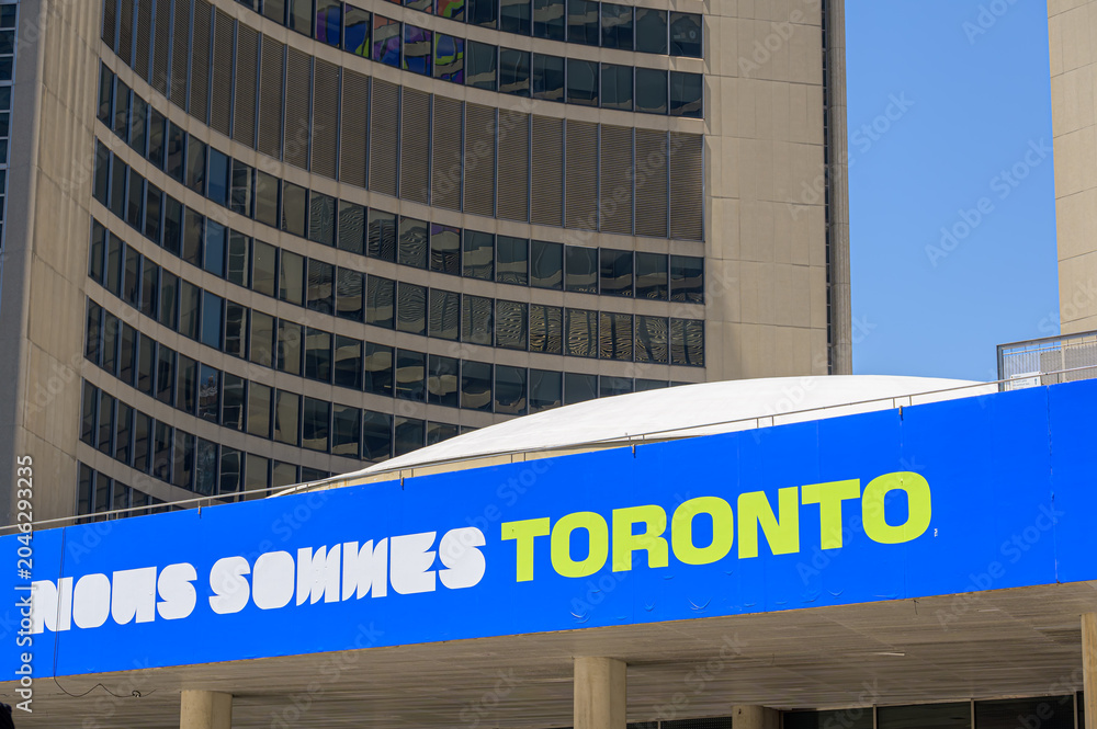 Obraz premium Decorations for the FIFA World Cup 2026 in Toronto, Canada