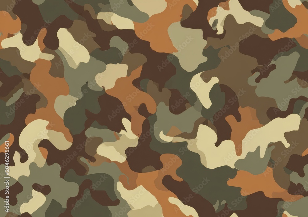 Desert earth tone military camouflage pattern background with camouflage military tactical seamless backdrop material landscape abstract illustration wallpaper defensive protection