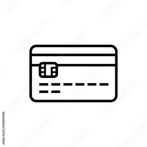 Simple line art icon of a credit card representing banking services and electronic payments