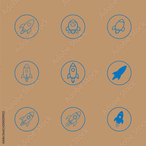 Minimal Rocket Icon Pack Modern Space Launch Vector Symbols 