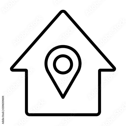 Home Location Line Icon