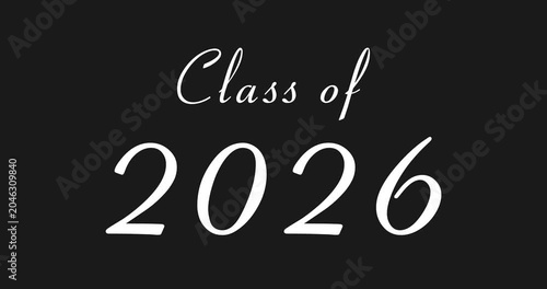 Golden Class of 2026 typography animation cinema title opener styled. Celebrating graudation for the 2026 Batch. Glistering commencement of academic journey, celebratory festive like motion graphic.
