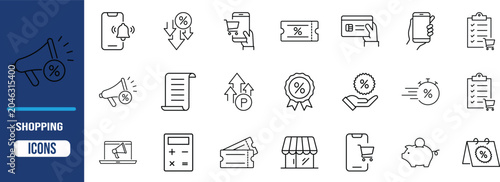 Canvas Print Online shopping promotion discount icons