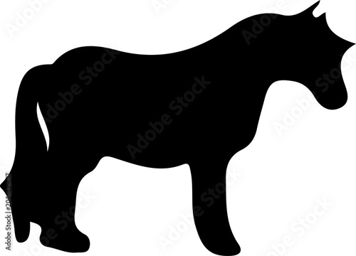 Canvas Print Horse and Donkey Wild Animals Silhouette Collection