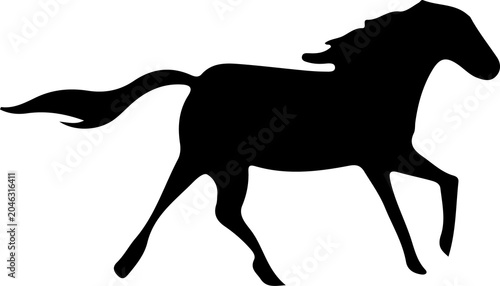 Canvas Print Horse and Donkey Wild Animals Silhouette Collection