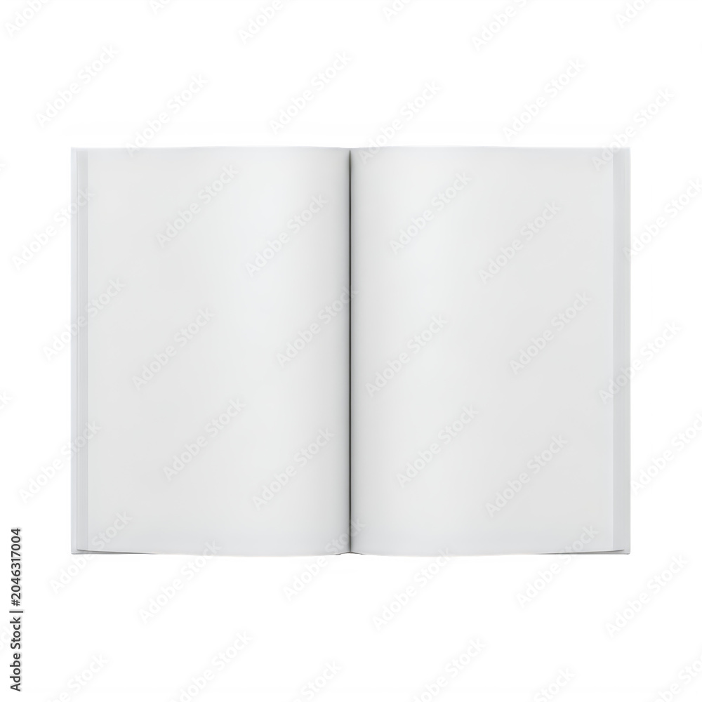 Fototapeta premium Open blank notebook with two pages visible