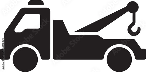 Bild auf Leinwand Tow truck vector black icon
