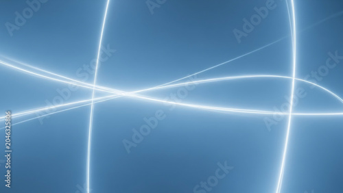 Abstract Glowing Light Trails on Blue Background