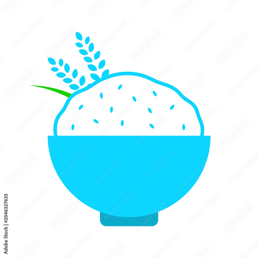 Fototapeta premium blue cute rice icon