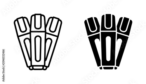 Tableau sur toile Marker Icons, Felt Tip Pen Symbols, Drawing Tools, Creative Supplies, Vector Gra