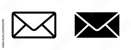 Foto Email Envelope Icons: Outline and Solid Black Vector Graphics for Communication