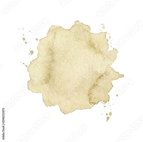 Minimalist Beige Watercolor Stain Element Isolated on White