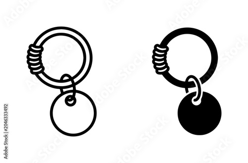 Bild auf Leinwand Circular Earring Hoops with Dangling Tag, Minimalist Jewelry Icons, Simple Acces