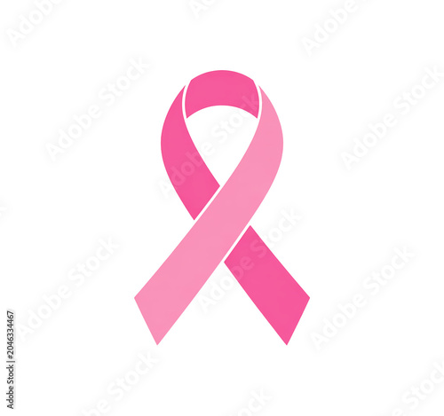 Pink breast cancer awareness ribbon symbol isolated on transparent background