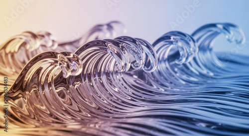 Abstract Glass Waves Liquid Motion Background
