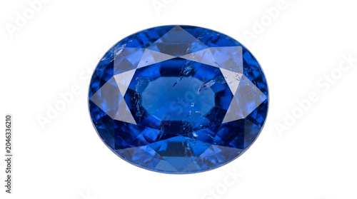 Cuadro en lienzo Shiny blue sapphire gemstone with elegant facet cuts and natural inclusions for luxury jewelry concepts