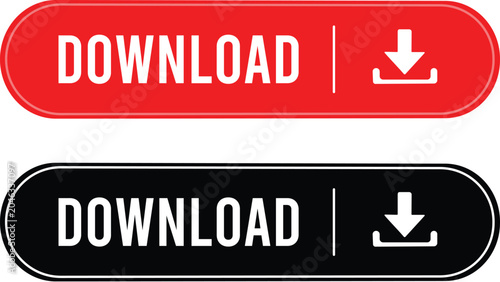 Download Button Vector for Website Interface, Clean Capsule UI and CTA Design Asset