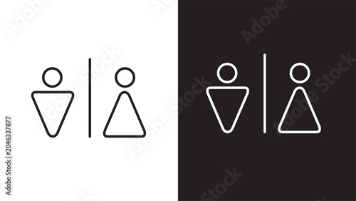 Foto minimalist simple male and female restroom sign
