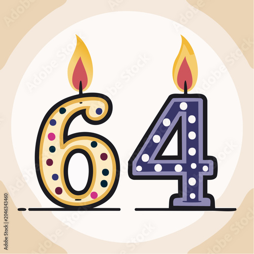 Birthday Candles Number 64