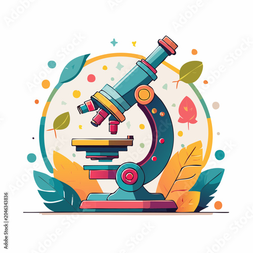 Stylized Microscope with Nature Elements