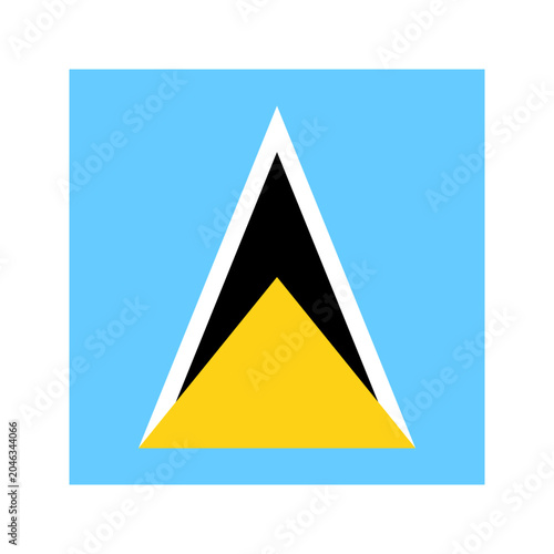 Saint Lucia Square Flag Icon High Quality National Flag Isolated on Transparent Background