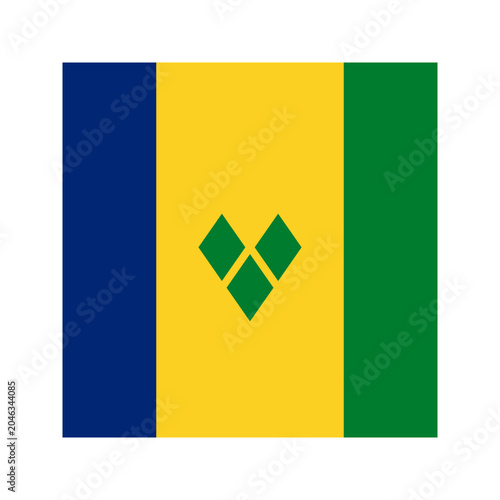 Saint Vincent And Grenadines Square Flag Icon High Quality National Flag Isolated on Transparent Background