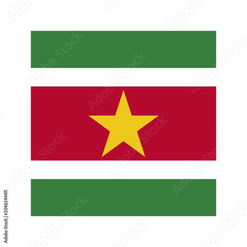 Suriname Square Flag Icon High Quality National Flag Isolated on Transparent Background