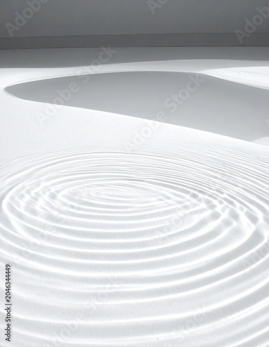 Abstract Ripples on White Surface with Soft Light Shadows.