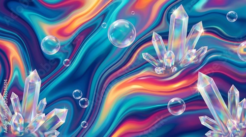 abstract colorful background with bubbles