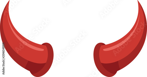 Foto A pair of sharp red devil horns isolated on a white background, evoking a mischievous and evil mood for Halloween fun