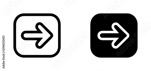 Cuadro en lienzo Right Arrow Icons, Navigation Symbols, Directional Cues, Next Button Graphics, F