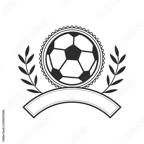 Football winner label logo design, black and white outline vector seal for sports tournament achievement.tranparent background
