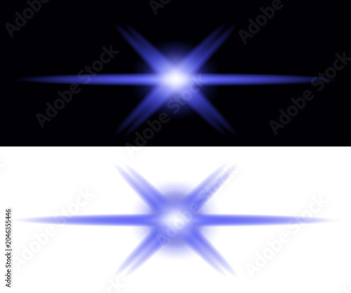 Blue starburst light effect overlays