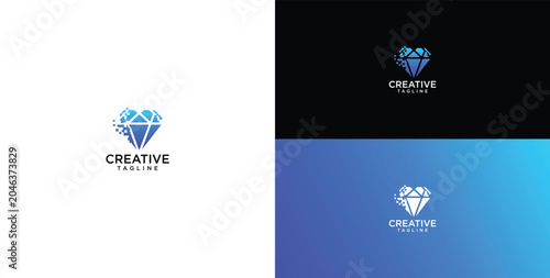 Foto Modern and elegant diamond logo design featuring a unique internal abstract patt