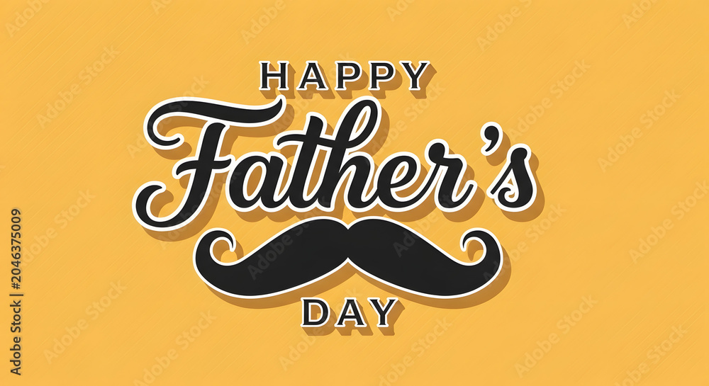 Obraz premium Father's Day greeting with mustache typography