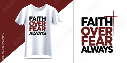 Tableau sur toile Faith over fear always inspirational tshirt design and logo