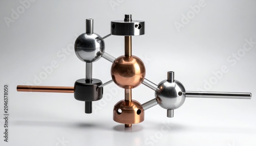 Polished Metal Components Form an Abstract Kinetic Sculpture with Geometric Precision