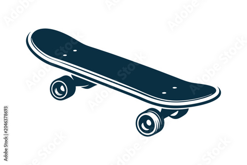 Minimalist skateboard icon vector illustration, simple, clean, and modern design