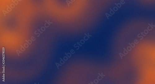 Soft abstract background with warm orange and deep blue gradient colors Grainy Noise Texture Design for Retro Poster Header and Web Backdrop