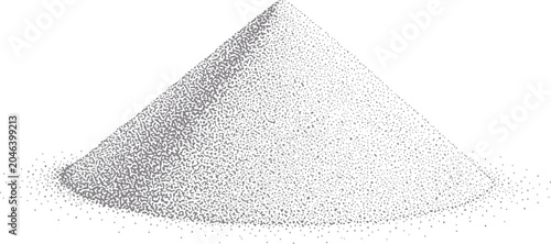 Schilderij op canvas A pile of fine granular rendered in stippling technique