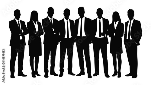 Tableau sur toile Business team stands together in a professional lineup to represent corporate unity and leadership