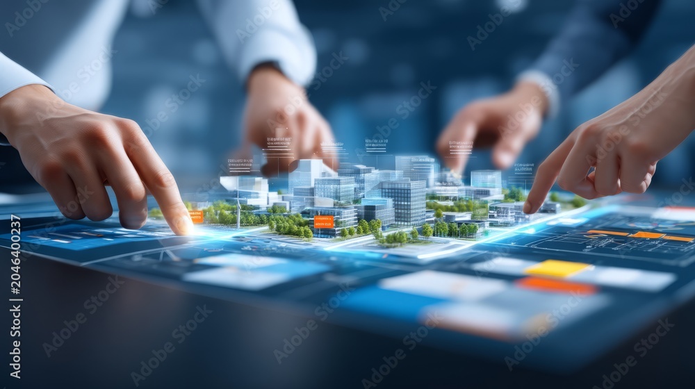 Fototapeta premium Detailed View of Campus Master Plan with Building Zones and Features