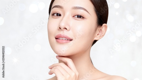 Closeup of woman with smooth skin