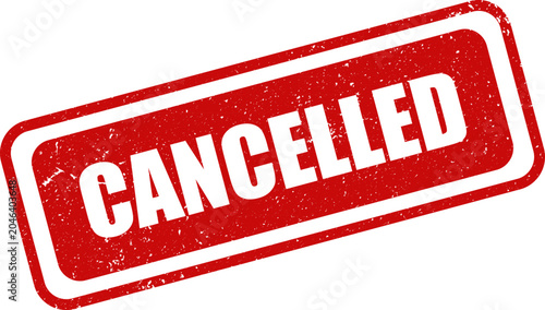 Photography Cancelled red stamp on white background for marking documents