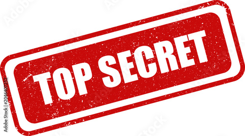 Top secret stamp illustration red ink on white background confidential document marking