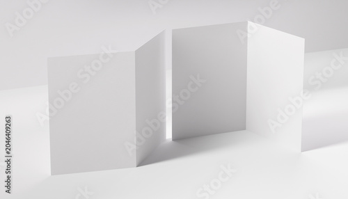 Bi-Fold Brochure Presentation Mockup. 3D Render